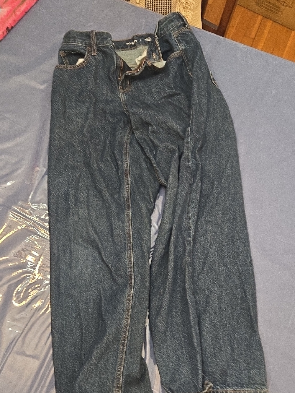 Old Navy Men's Straight Jeans in Dark Blue Denim